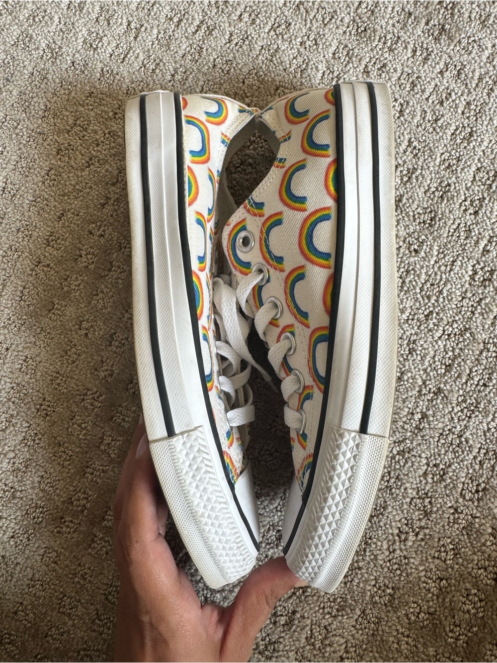 Converse Chuck Taylor All Star Rainbow Print Low Top Sneakers Women's 7 unisex - Picture 5 of 7